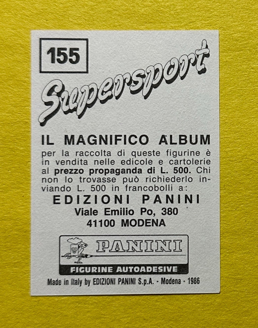 1986 PANINI SUPERSPORT STICKERS JOHN MUGABI #155 UGA