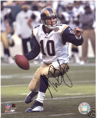 MARC BULGER ST. LOUIS RAMS SIGNED 8X10 PHOTO W/COA