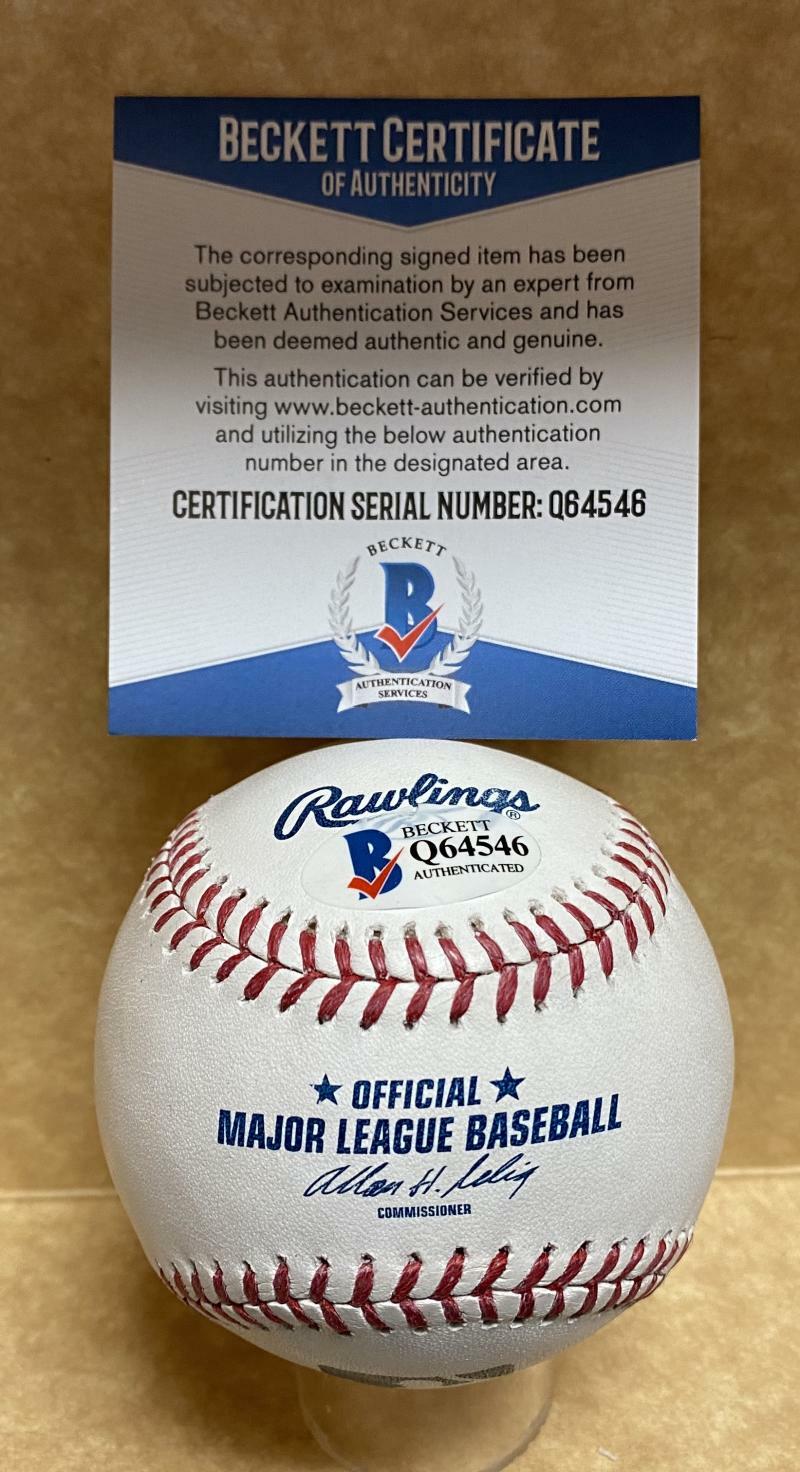 FRED LEWIS REDS/GIANTS SIGNED AUTOGRAPHED M.L. BASEBALL BECKETT Q64546