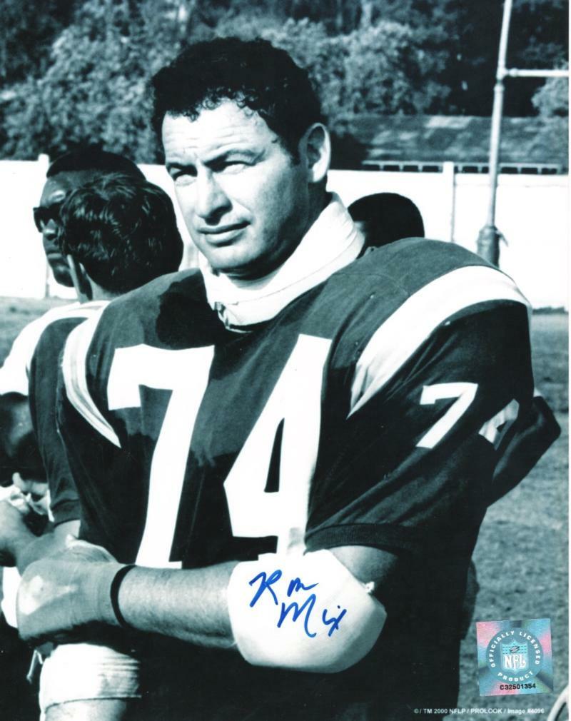 RON MIX SAN DIEGO CHARGERS SIGNED AUTOGRAPHED 8X10 PHOTO W/ COA