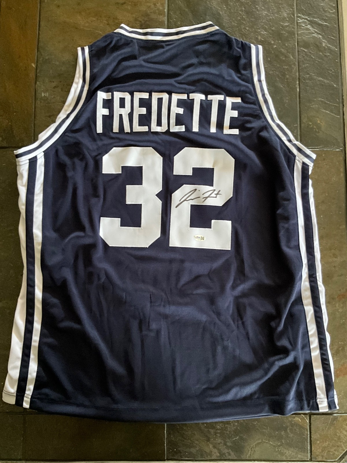 Jimmer Fredette BYU Brigham Young Signed Blue Custom Jersey PSA Authentic