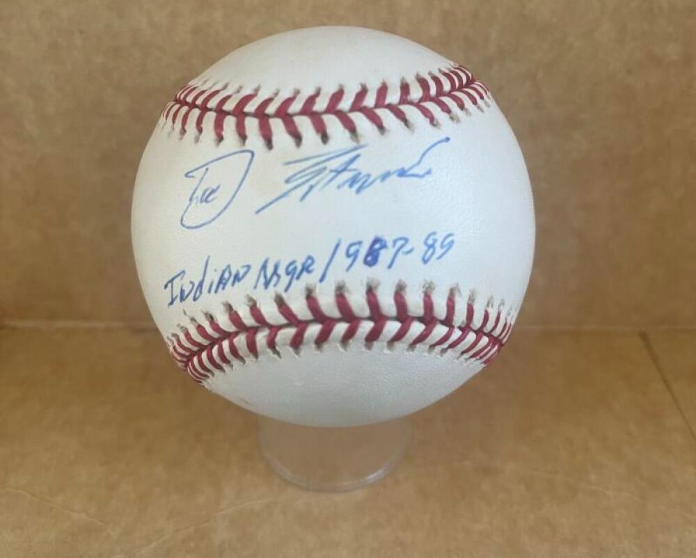 DOC EDWARDS INDIANS MGR 1987-89 SIGNED AUTO M.L. BASEBALL  JSA AH66072