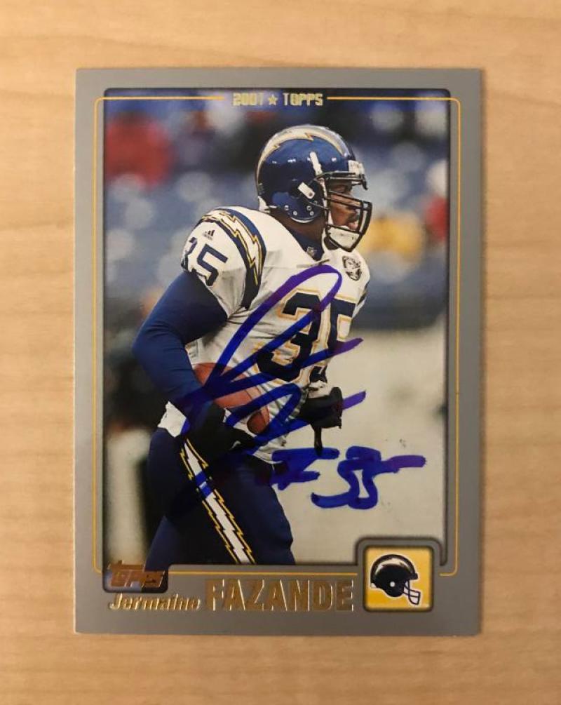 JERMAINE FAZANDE SAN DIEGO CHARGERS SIGNED AUTOGRAPHED 2001 TOPPS CARD#172 W/COA