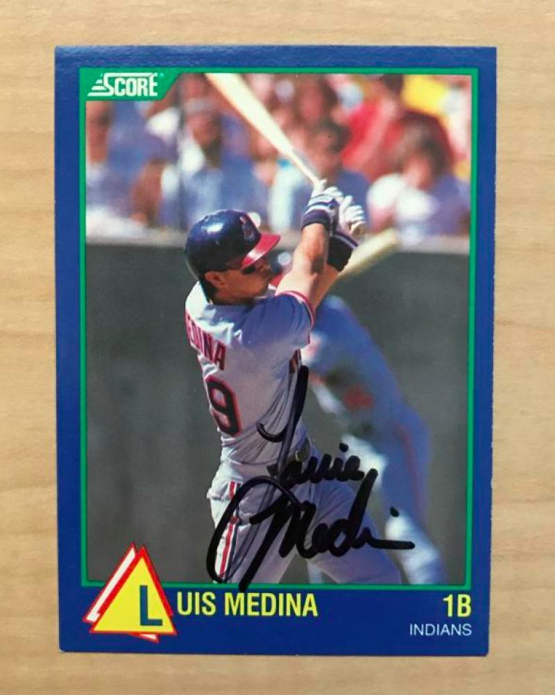 LUIS MEDINA CLEVELAND INDIANS SIGNED AUTOGRAPHED 1989 SCORE CARD #5 W/COA