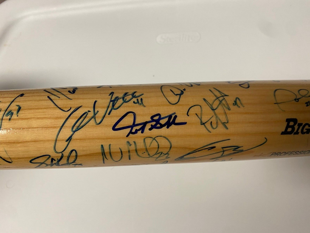 GIANCARLO STANTON DAN UGGLA CODY ROSS ANDREW MILLER MULTI SIGNED MARLINS BAT COA