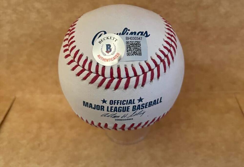 MATT OLSON BRAVES SIGNED AUTOGRAPHED M.L. BASEBALL BECKETT AUTH