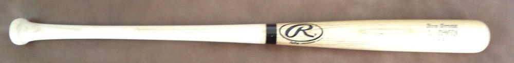 CHARLES JOHNSON WHITE SOX BLACK RING GAME USED BAT 
