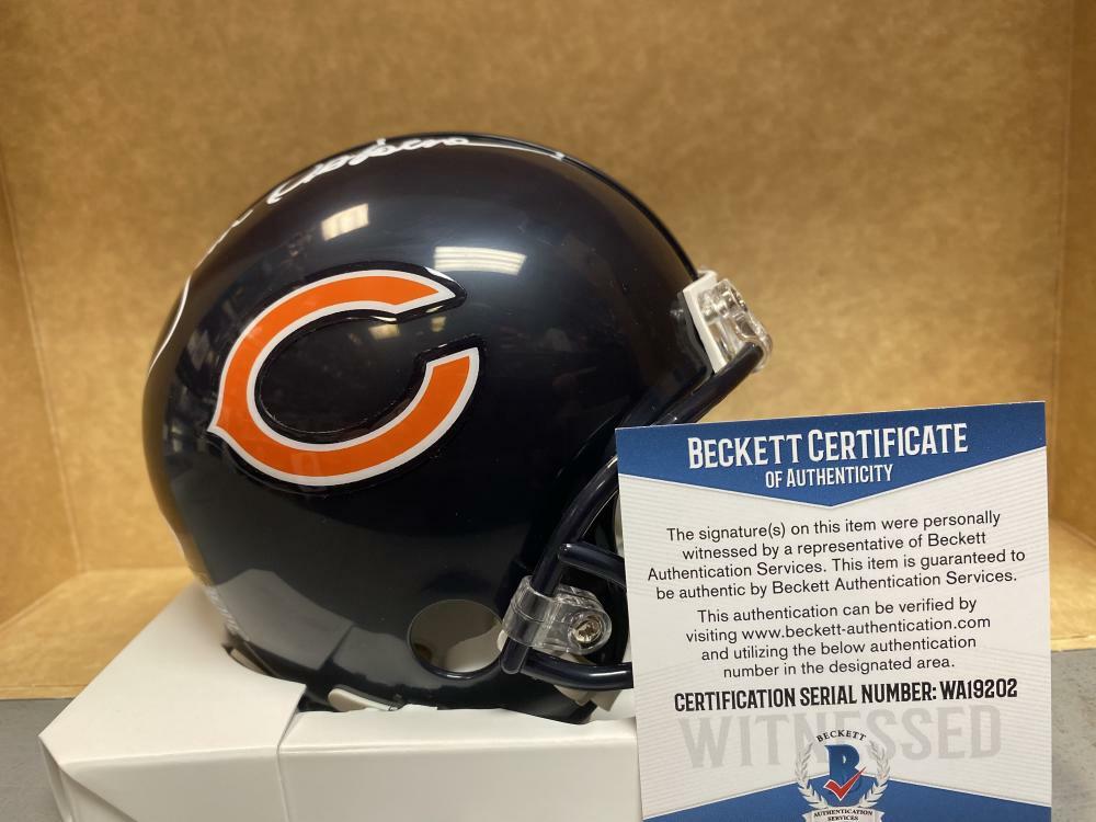JIM OSBORNE CHICAGO BEARS SIGNED AUTOGRAPHED RIDDELL MINI HELMET BECKETT WA19202