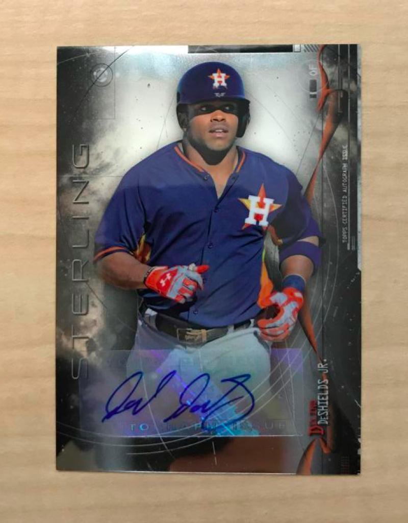 DELINO DESHIELDS JR HOUSTON ASTROS SIGNED 2014 BOWMAN STERLING CARD #BSPA-DDE 
