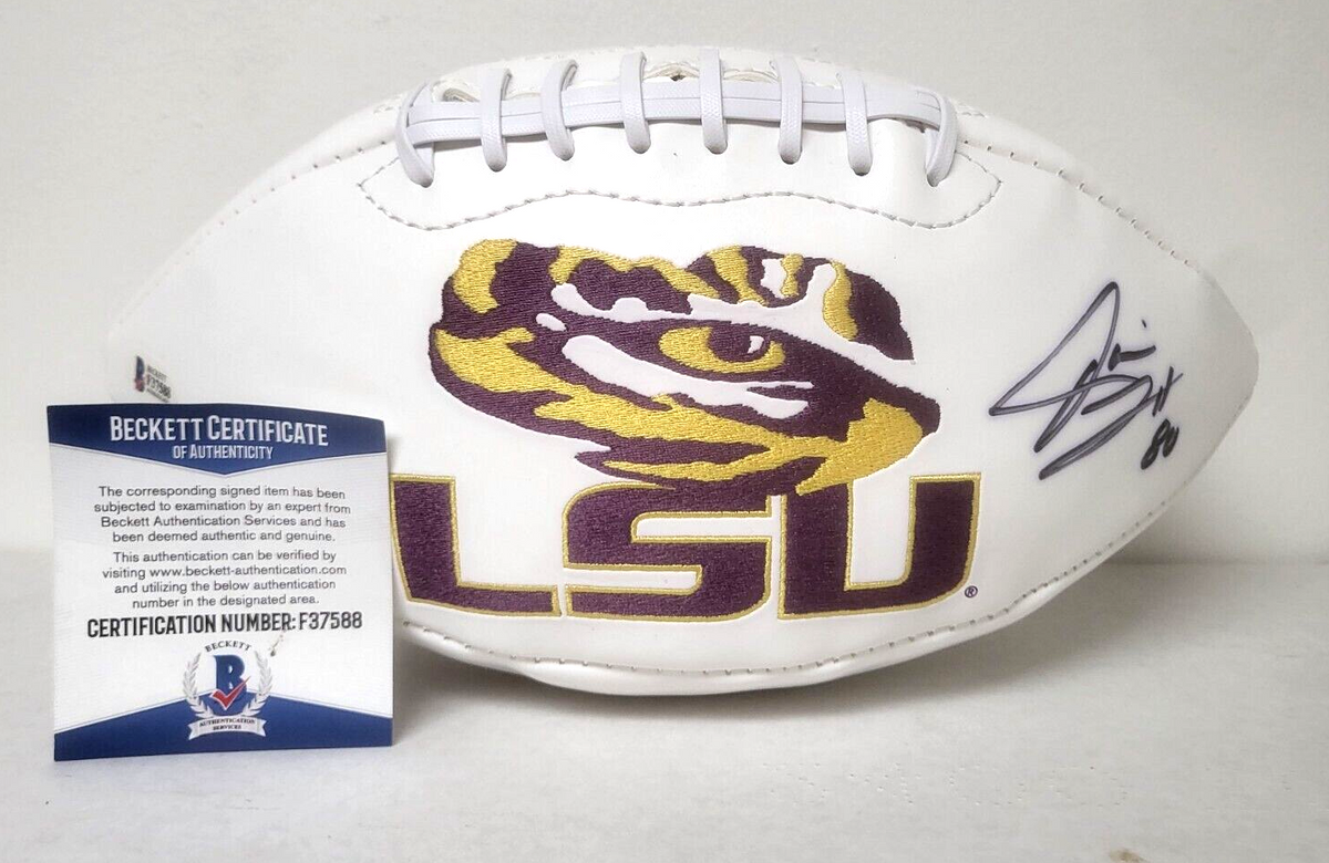 JARVIS LANDRY LSU TIGERS SIGNED AUTOGRAPHED WHITE PANEL FOOTBALL BECKETT