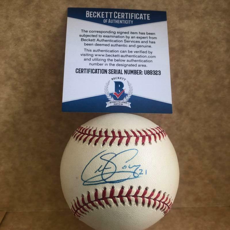 SEAN CASEY REDS/PIRATES/TIGERS SIGNED AUTO M.L. BASEBALL BECKETT U89323