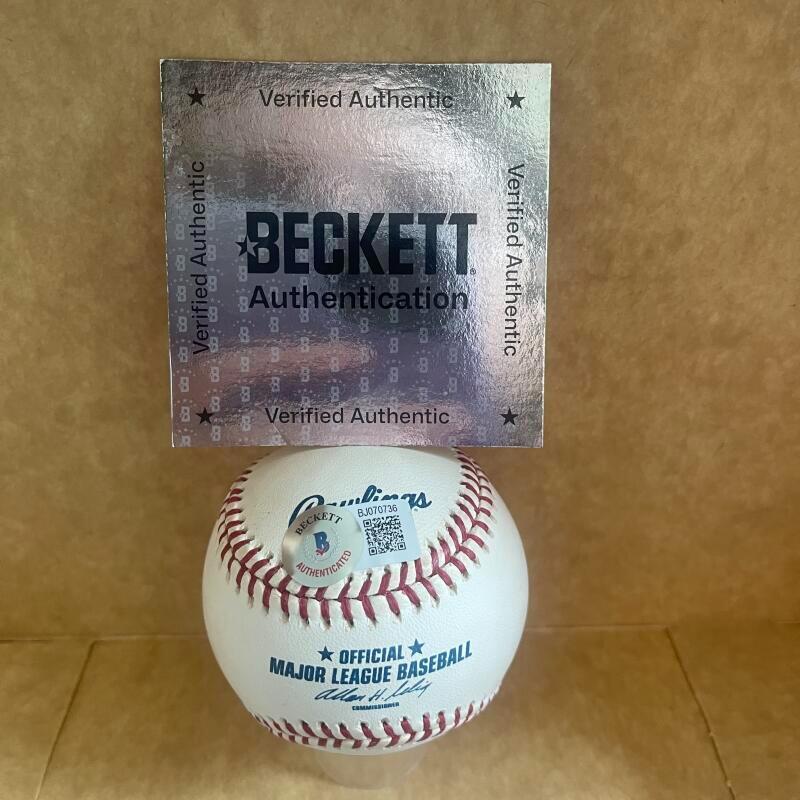 MIKE LOWELL RED SOX/MARLINS  SIGNED AUTOGRAPHED M.L. BASEBALL BECKETT AUTH