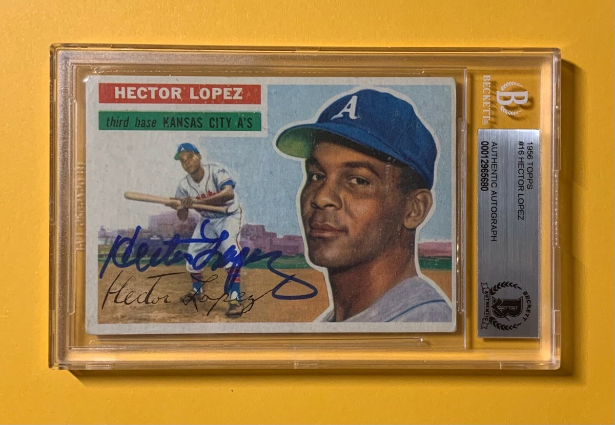 1956 TOPPS HECTOR LOPEZ A'S SIGNED BECKETT AUTHENTIC AUTO 