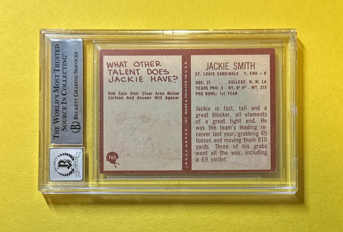 1967 PHILADELPHIA JACKIE SMITH #165 BECKETT 10 AUTH SIGNED AUTO CARD HOF 94
