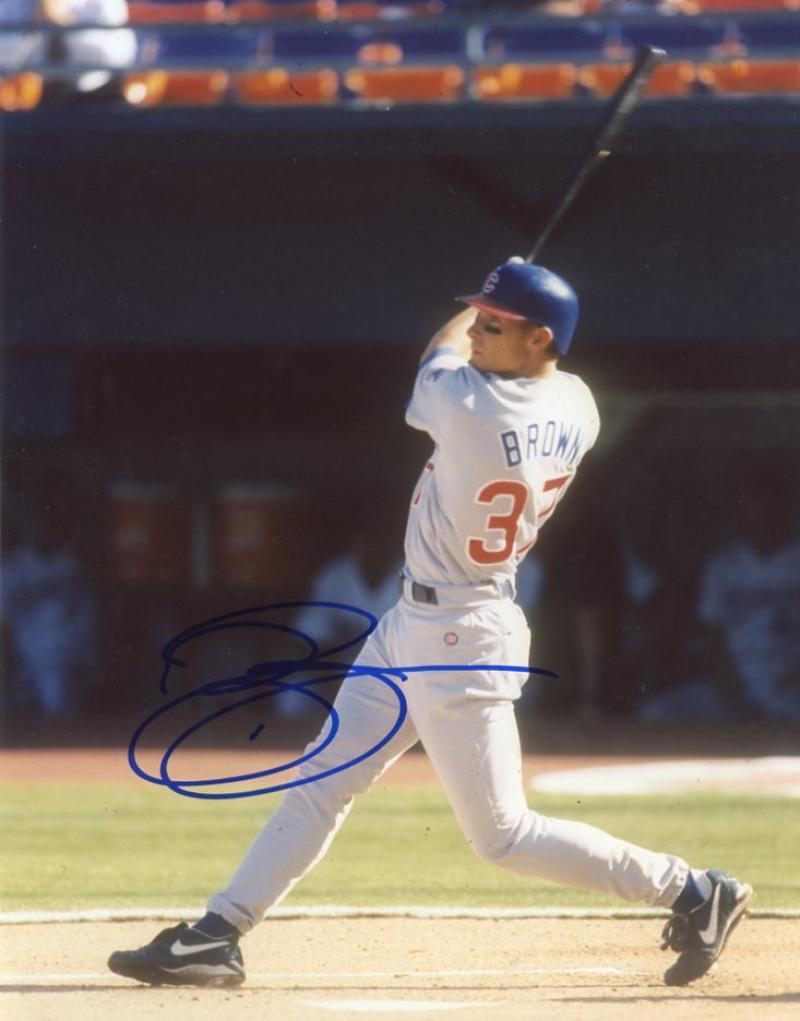 BRANT BROWN CHICAGO CUBS SIGNED AUTOGRAPHED 8X10 PHOTO W/COA