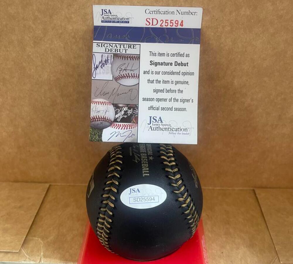 DAVID DAHL ROCKIES SIGNED AUTO BLACK BASEBALL JSA AUTH