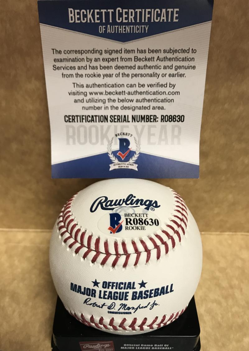 BRADLEY ZIMMER  INDIANS  SIGNED M.L.  BASEBALL ROOKIE YEAR  BECKETT R08630
