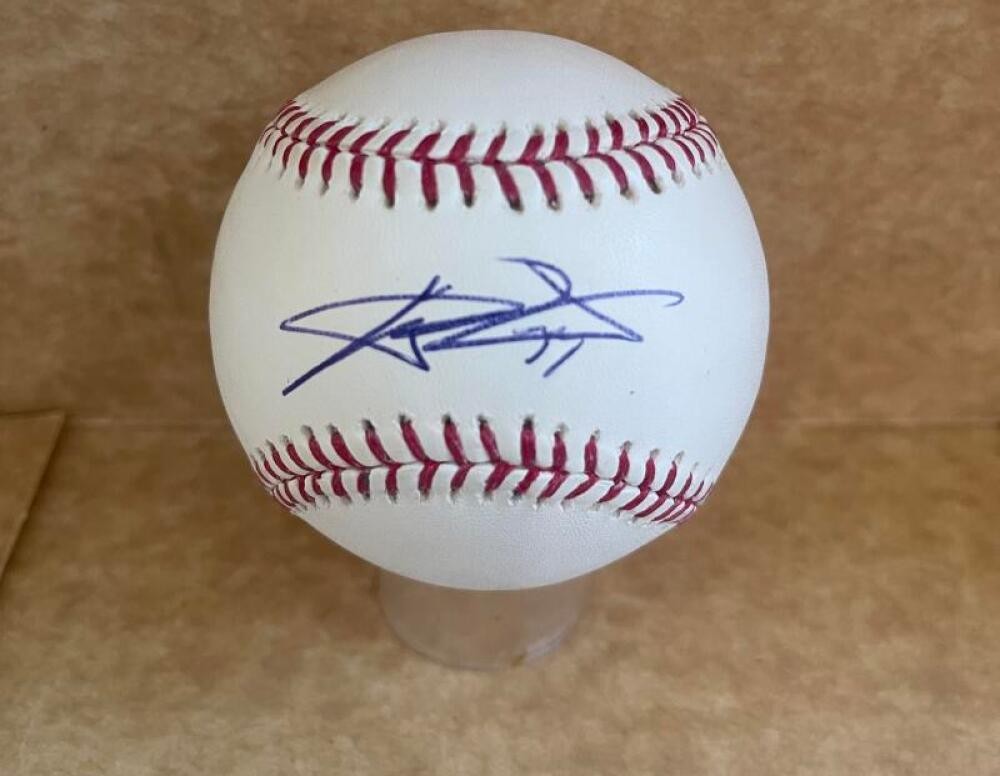 C.J. WILSON RANGERS/ANGELS SIGNED AUTOGRAPHED M.L. BASEBALL BECKETT AUTH
