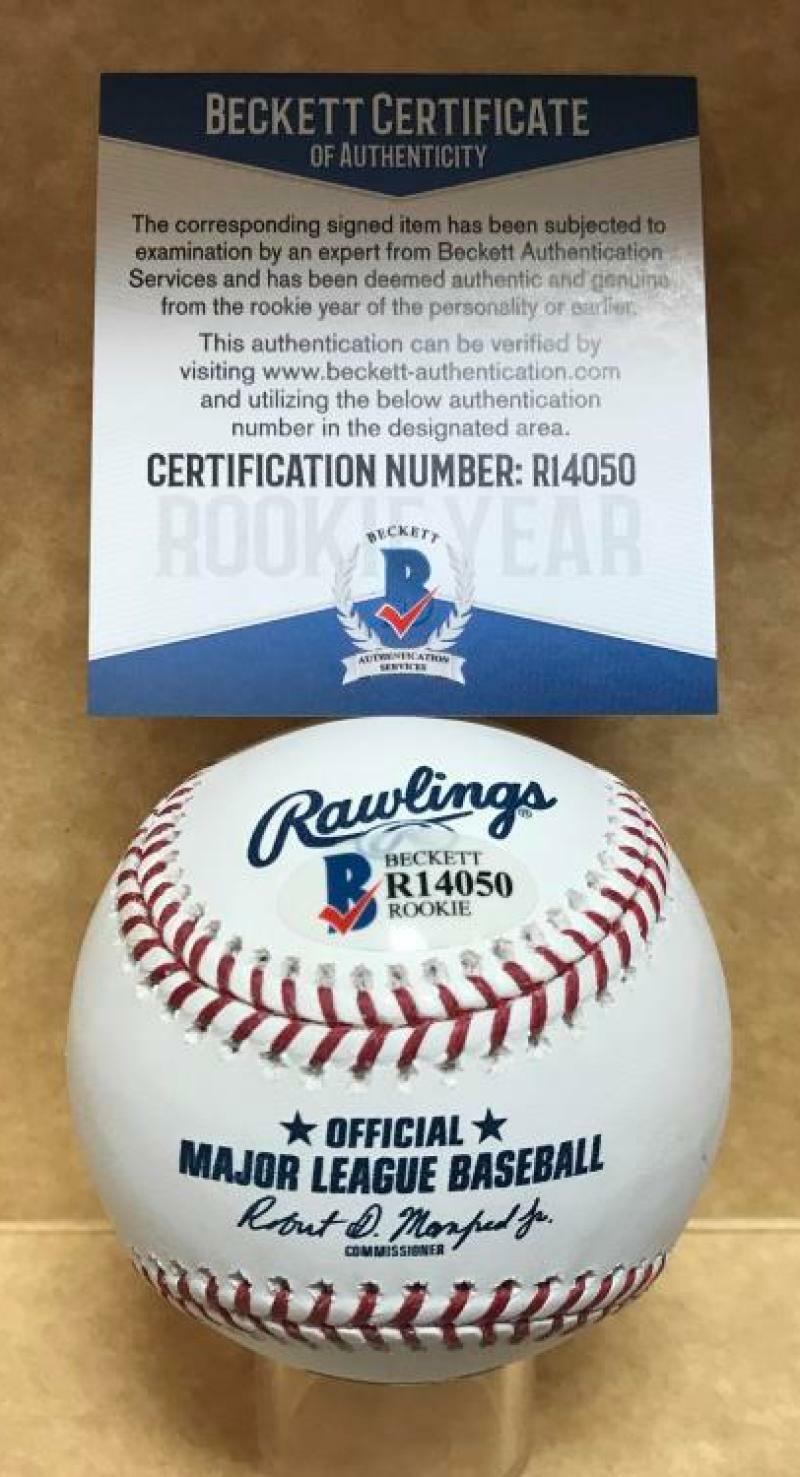 HUDSON POTTS SAN DIEGO PADRES ROOKIE YEAR SIGNED M.L. BASEBALL BECKETT R14051