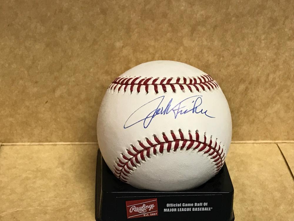 JACK FISHER REDS/METS/GIANTS SIGNED M.L. BASEBALL W/ COA 