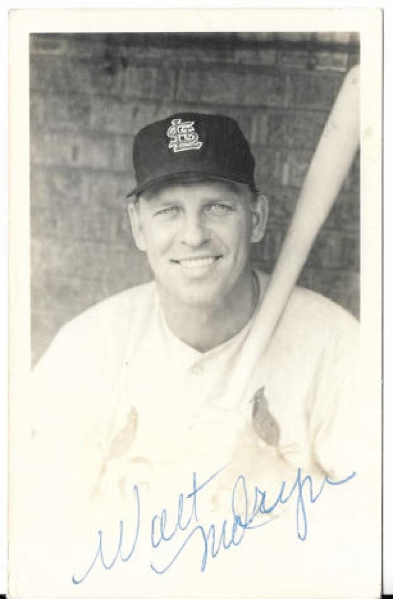 WALT MORYN ST. LOUIS CARDINALS DIED 1996 SIGNED AUTOGRAPHED POST CARD W/COA A