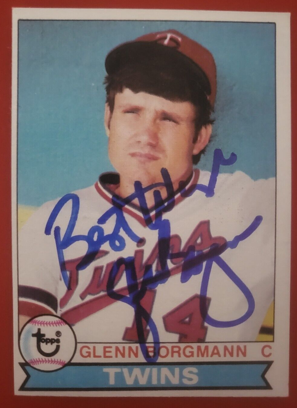 1979 TOPPS GLENN BORGMANN MINNESOTA TWINS SIGNED AUTOGRAPHED CARD #431 W/COA