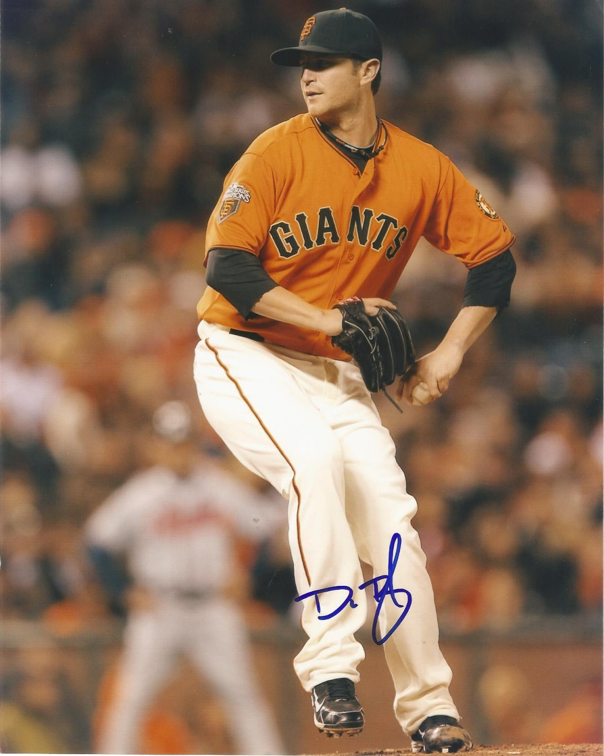 DAN RUNZIER SAN FRANCISCO GIANTS AUTOGRAPHED SIGNED PITCHING 8X10 PHOTO W/COA