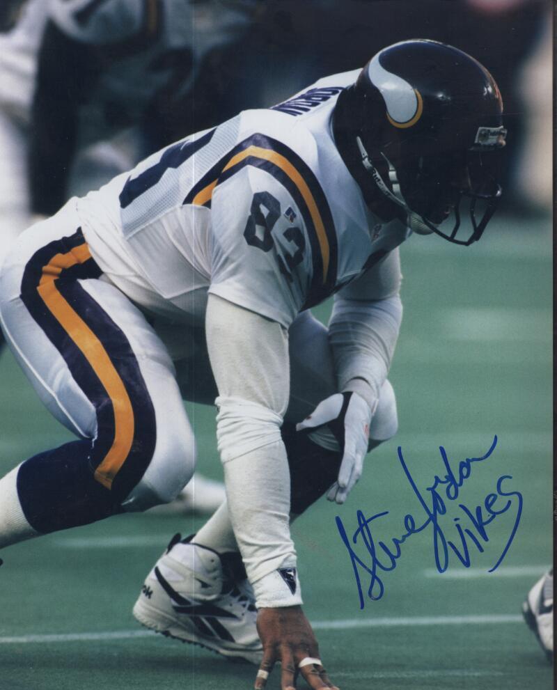 STEVE JORDAN MINNESOTA VIKINGS SIGNED AUTOGRAPHED 8X10 PHOTO W/ COA
