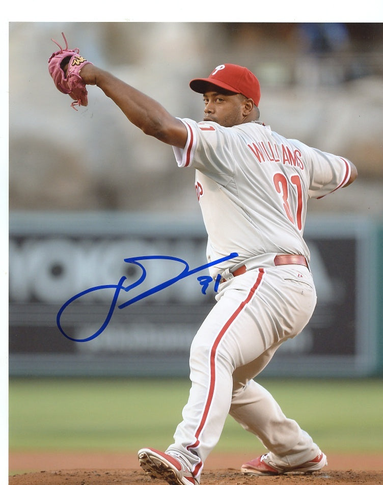 JEROME  WILLIAMS  PHILADELPHIA  PHILLIES   SIGNED  AUTO   8X10 PHOTO W/ COA 