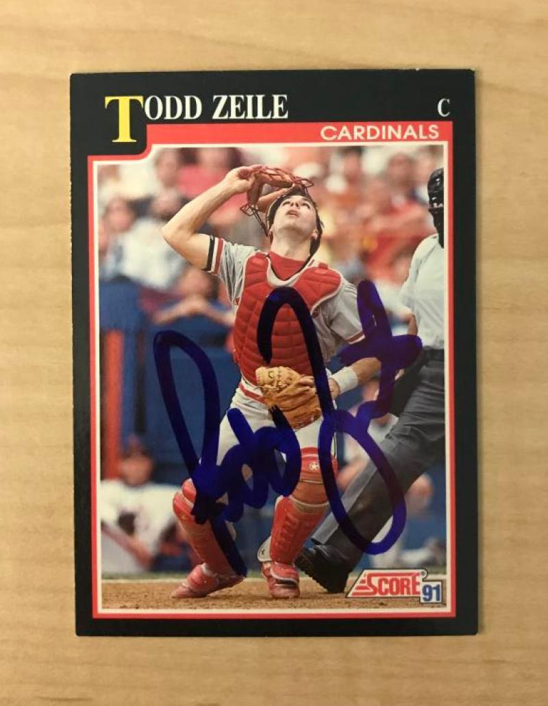TODD ZEILE ST. LOUIS CARDINALS SIGNED AUTOGRAPHED 1991 SCORE CARD #240 W/COA