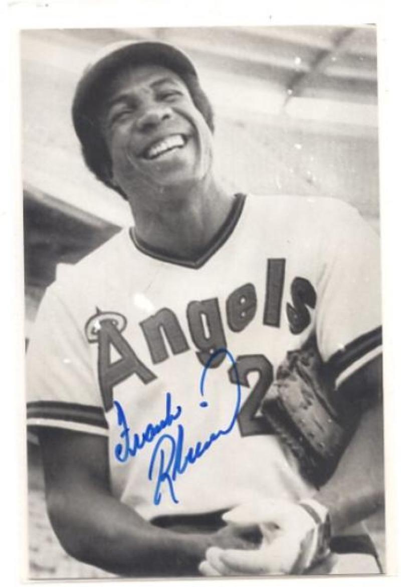 FRANK ROBINSON CALIFORNIA ANGELS SIGNED AUTOGRAPHED 4X6 POST CARD W/ COA