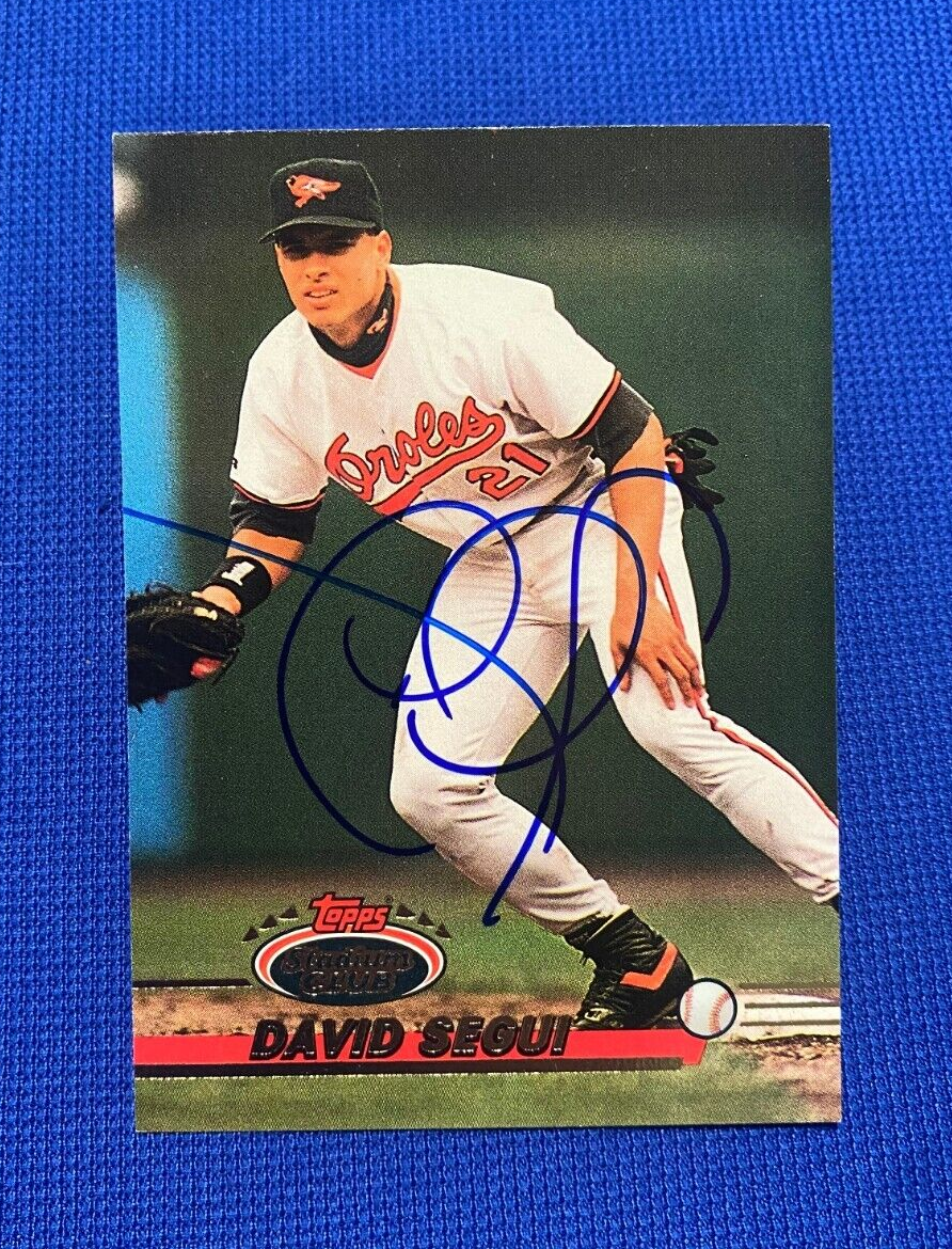 1993 STADIUM CLUB DAVID SEGUI BALTIMORE ORIOLES SIGNED AUTOGRAPH CARD #479 COA