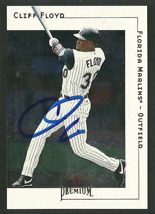 CLIFF FLOYD FLORIDA MARLINS SIGNED AUTOGRAPHED 2001 FLEER CARD #28 W/COA