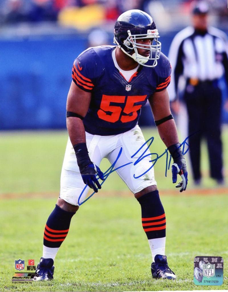LANCE BRIGGS CHICAGO BEARS SIGNED AUTOGRAPHED 8X10 PHOTO W/COA