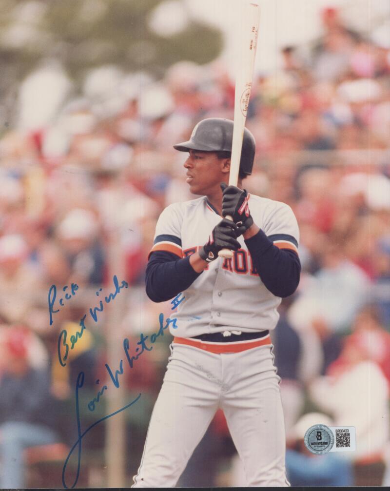 LOU WHITAKER TIGERS PERSONALIZED ROOKIE SIGNED AUTO 8X10 PHOTO BECKETT BR33423
