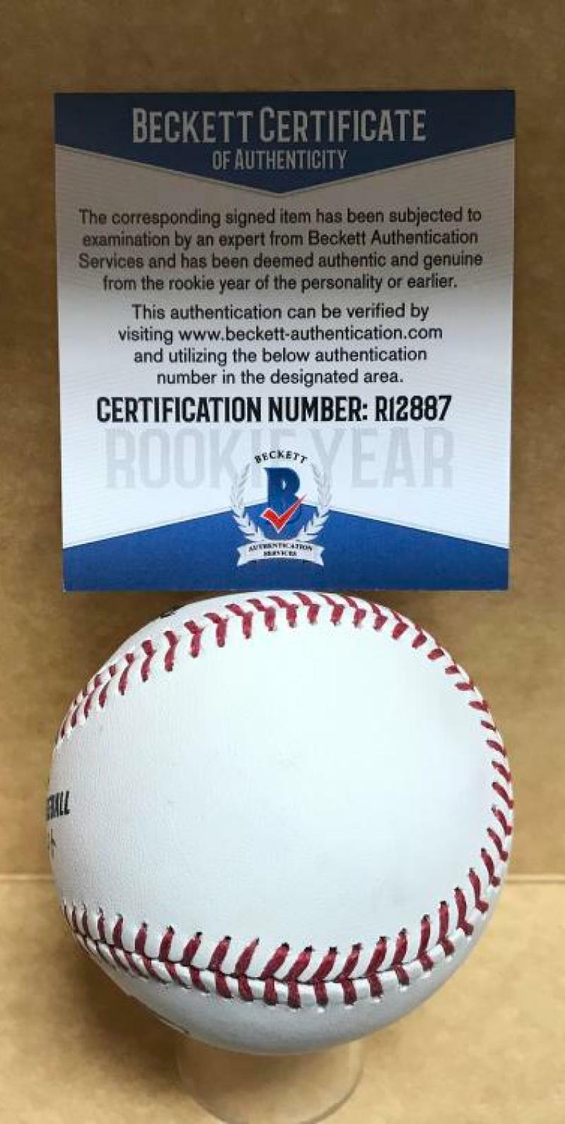BOBBY BRADLEY CLEVELAND INDIANS ROOKIE YEAR SIGNED M.L. BASEBALL BECKETT R12887