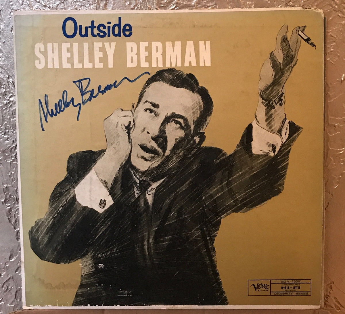 SHELLEY BERMAN DECEASED  OUTSIDE  SIGNED VINYL  RECORD  ALBUM W/COA