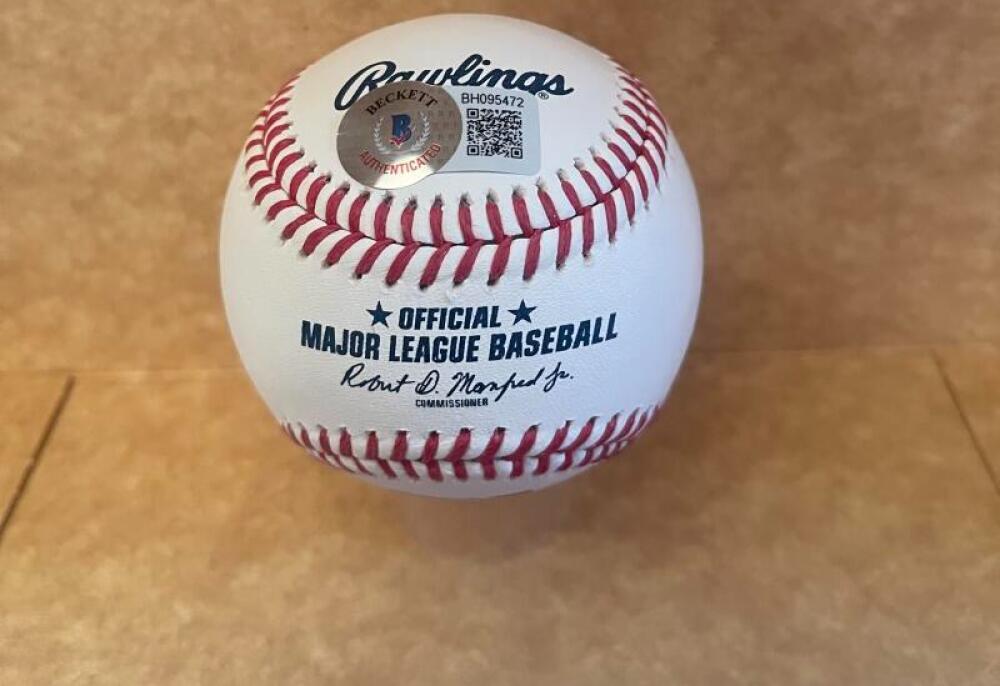 DAVE RIGHETTI 10,12, 14 WS CHAMPS SIGNED AUTOGRAPHED M.L. BASEBALL BECKETT AUTH