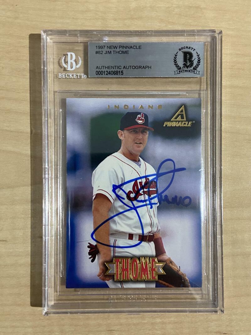 1997 NEW PINNACLE JIM THOME INDIANS AUTHENTIC AUTOGRAPH BECKETT 