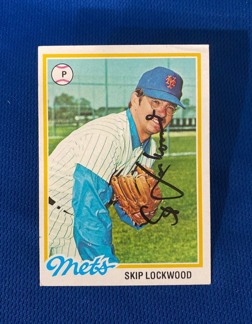 1978 TOPPS SKIP LOCKWOOD NEW YORK METS AUTOGRAPHED SIGNED CARD #379 W/COA