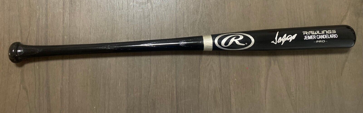 JEIMER CANDELARIO CINCINNATI REDS SIGNED AUTO RAWLINGS ENGRAVED BLACK BAT JSA **