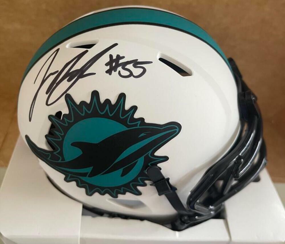 JEROME BAKER MIAMI DOLPHINS SIGNED AUTOGRAPHED LUNAR MINI HELMET PSA