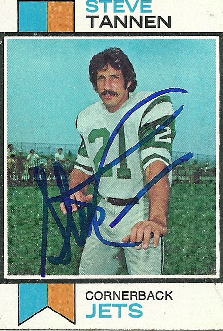 STEVE TANNEN NEW YORK JETS SIGNED AUTOGRAPHED 1973 TOPPS CARD #54 W/COA