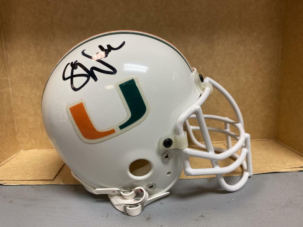 STEVE WALSH CORTEZ KENNEDY HURRICANES SIGNED SHARCO MINI HELMET