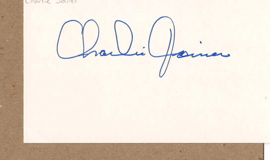 CHARLIE JOINER OILERS/BENGALS SIGNED 3X5 INDEX CARD