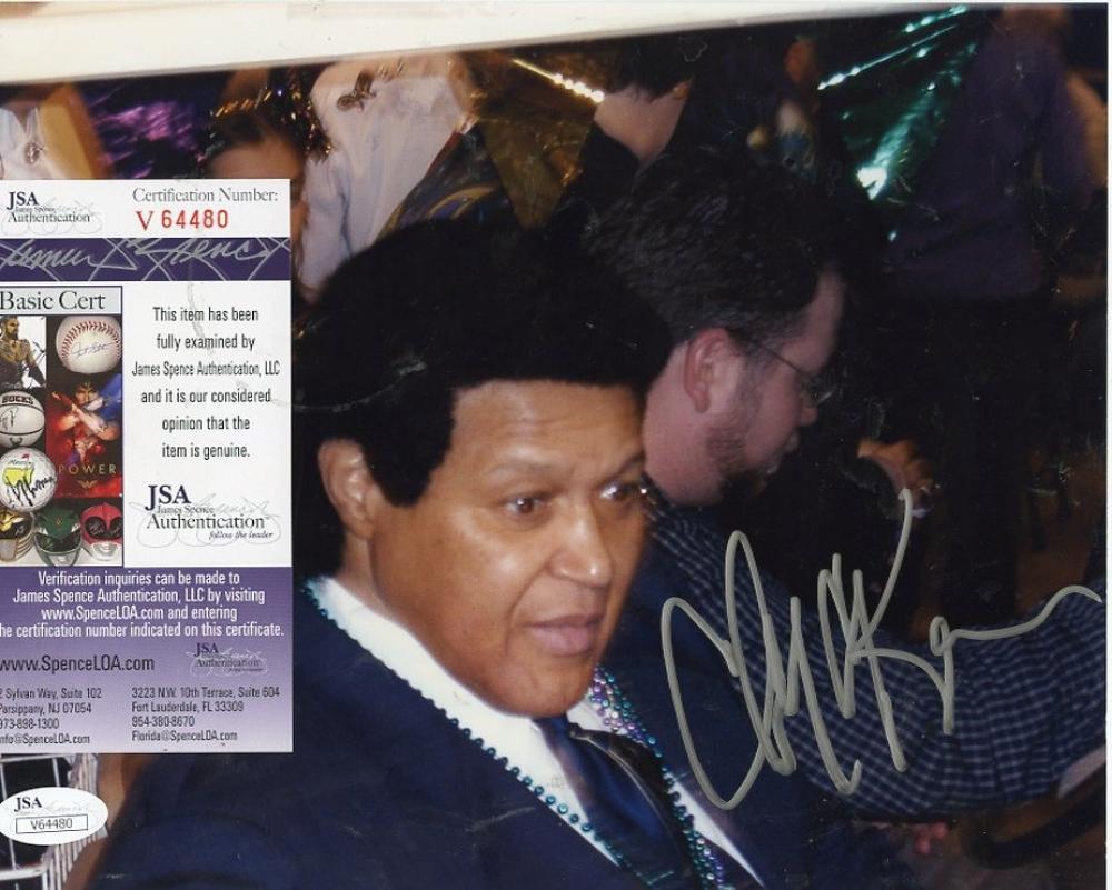 CHUBBY CHECKER SINGER SIGNED AUTOGRAPHED 8X10 PHOTO JSA V64480
