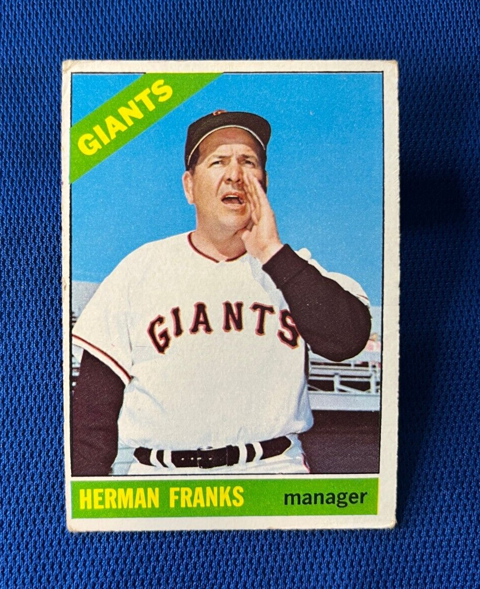 VINTAGE 1966 TOPPS HERMAN FRANKS SAN FRANCISCO GIANTS MG CARD #537 HIGH NUMBER