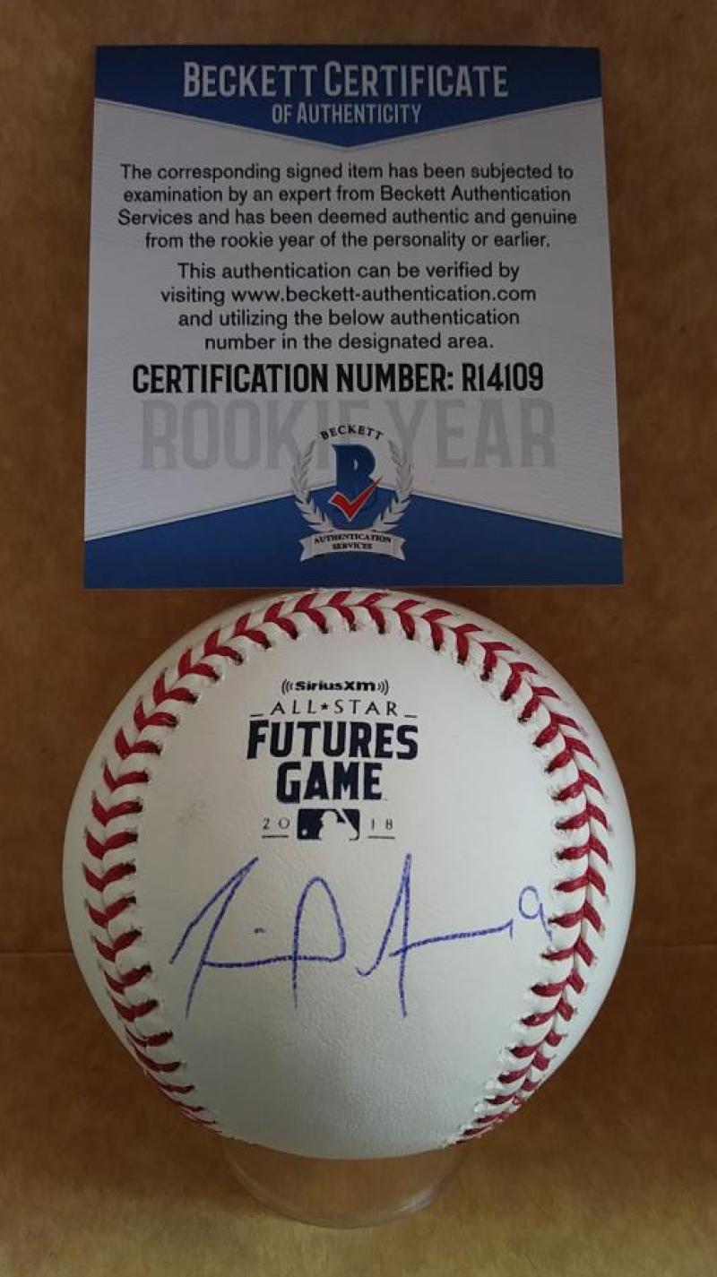 MIGUEL AMAYA CUBS ROOKIE YEAR SIGNED FUTURES GAME BASEBALL BECKETT R14109