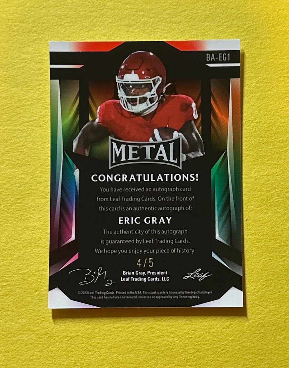 2023 LEAF METAL DRAFT ERIC GRAY AUTO /5 #BA-EG1