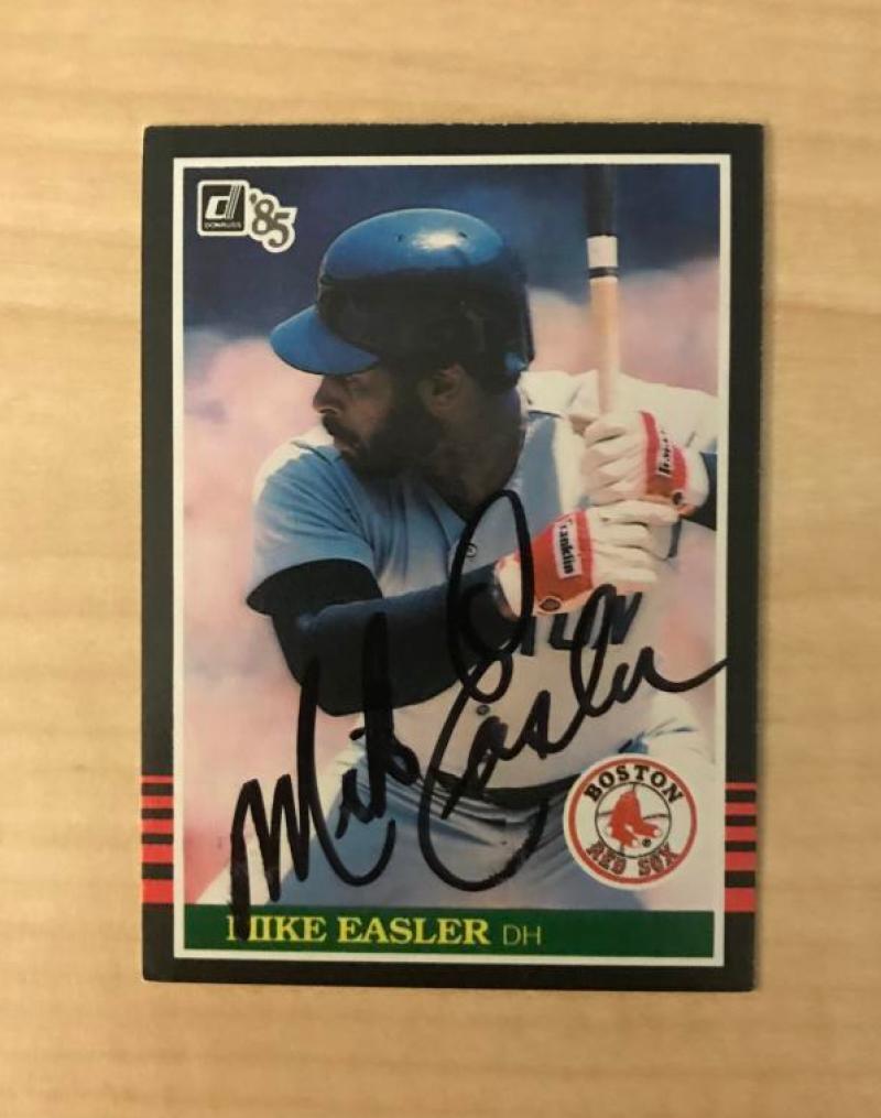 MIKE EASLER BOSTON RED SOX SIGNED AUTOGRAPHED 1985 DONRUSS CARD #213 W/COA 